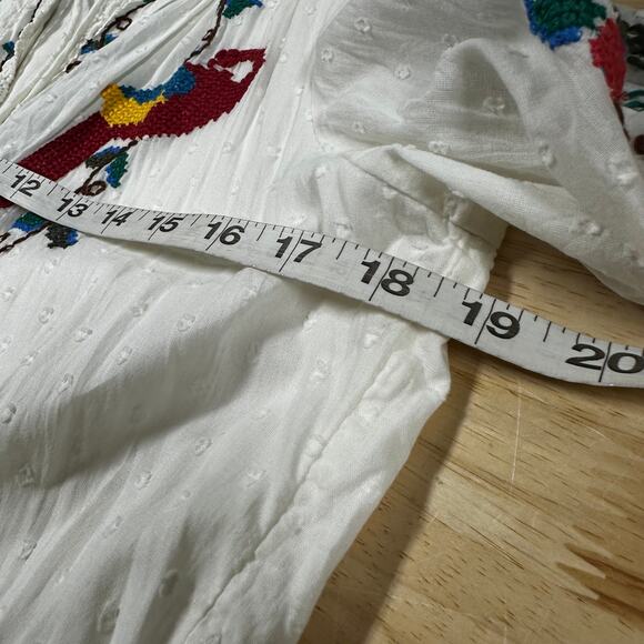 Farm Rio Macaw Cross Stitch Embroidered Mini Dress Women's Size XS New With Tags - Picture 9 of 10